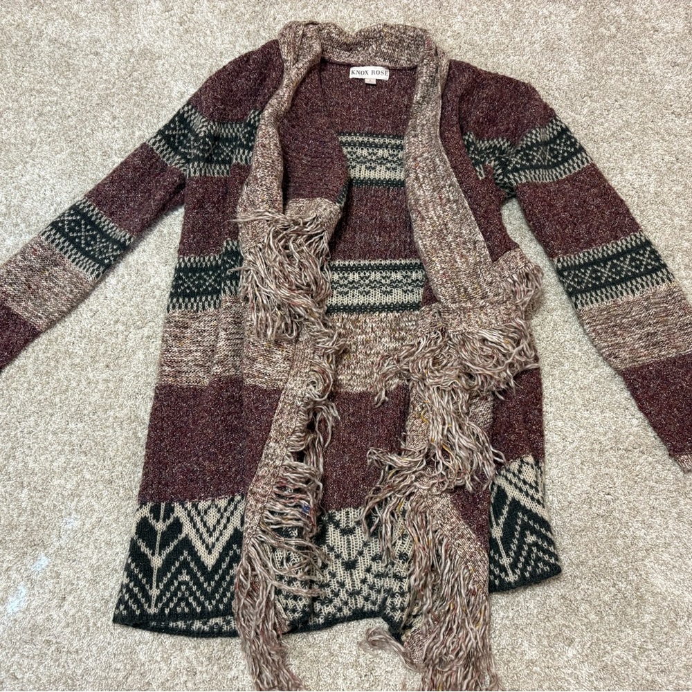 Knox Rose Women's Burgundy Cardigan